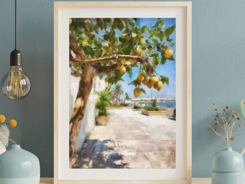 Seascape tree with lemon