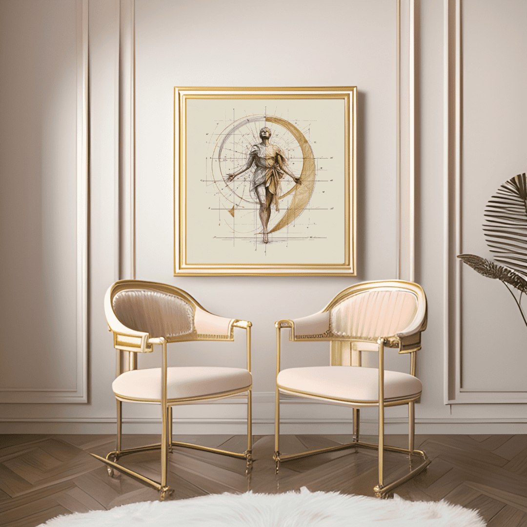 poster in golden frame woman